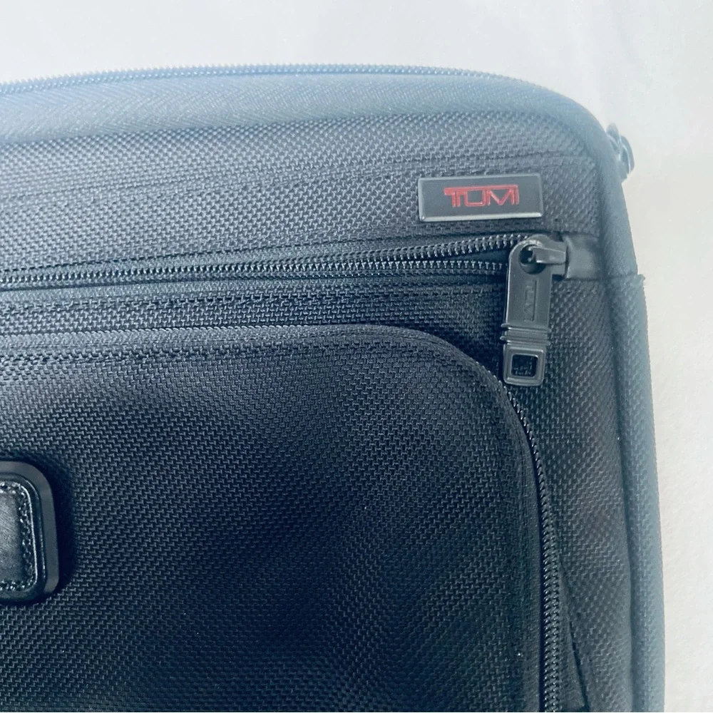 Tumi Black Laptop Bag with Zipper Closure